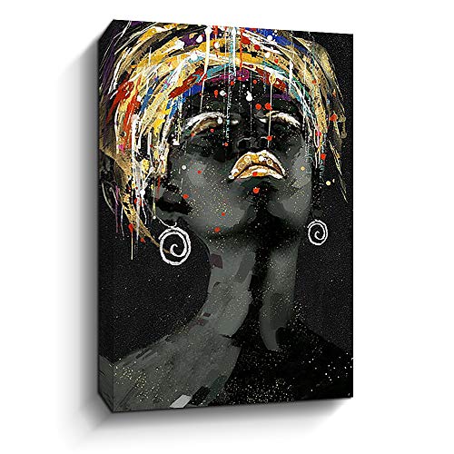 Wall Art Decor African American Black Girl Canvas Wall Art Watercolor Graffiti Prints Painting Artwork for Bedroom Living Room Decoration (12X15, Black) Wall Art Decor African American Black Girl Canvas Wall Art Watercolor Graffiti Prints Painting Artwork for Bedroom Living Room Decoration (12X15, Black)