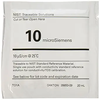 Oakton WD-35653-09 Conductivity/TDS Singles Calibration Pouch, 10 microsiemens