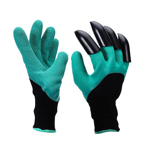 Garden Gloves With Claws Abs Plastic Garden Rubber Gloves Gardening Digging Planting Durable Waterproof Work Glove Outdoor #TOP8