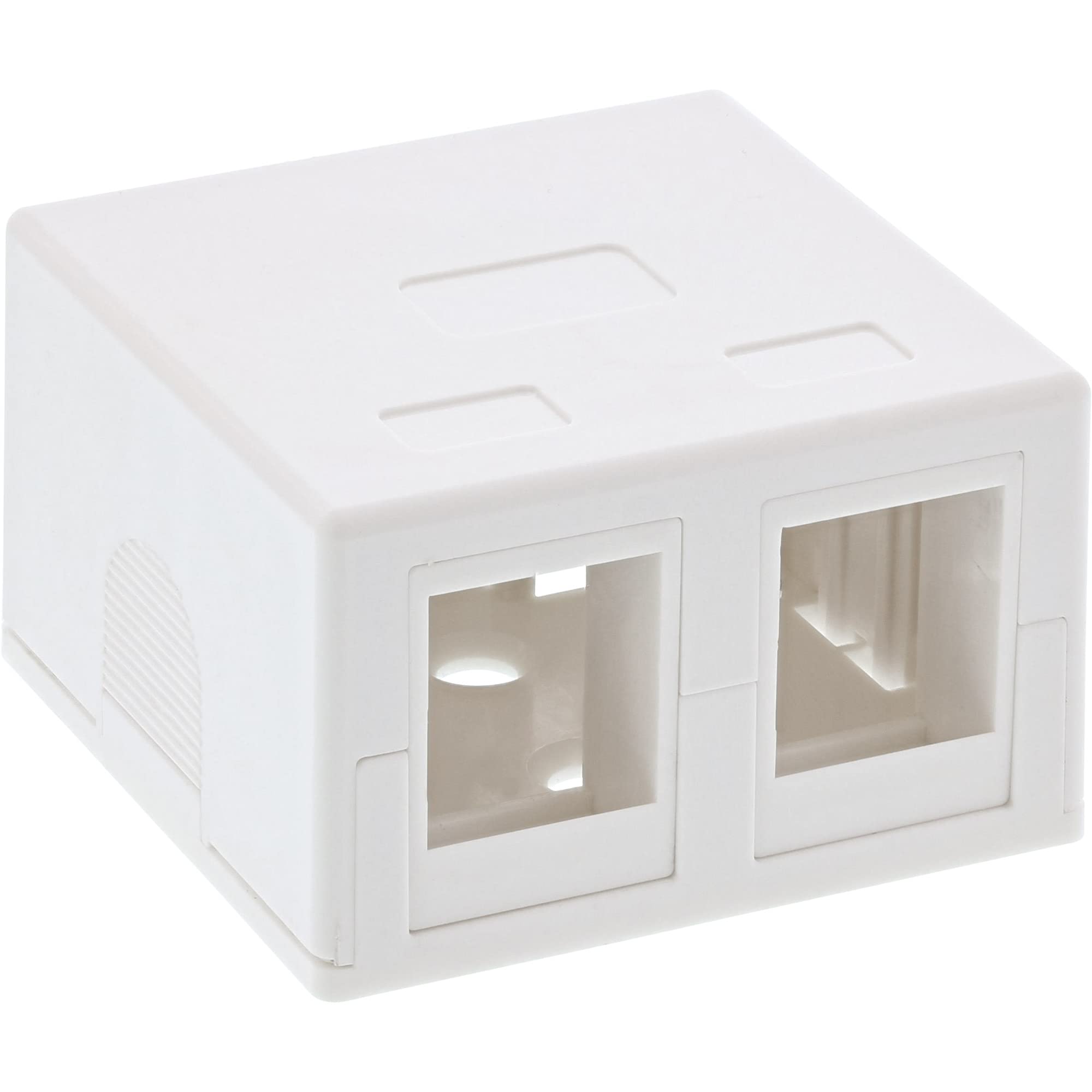 InLine 76202B Surface-Mounted Junction Box for 2x Keystone RJ45 Sockets, White