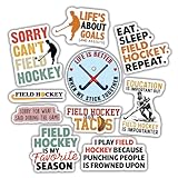 10pcs Field Hockey Sticker Sheet, Sporty and Cute Vinyl Decals for Players, Coaches, and Team Fans, Waterproof, UV-Resistant, for Laptop, Water Bottle, Journal, Notebook, Phone Case (Field Hockey)