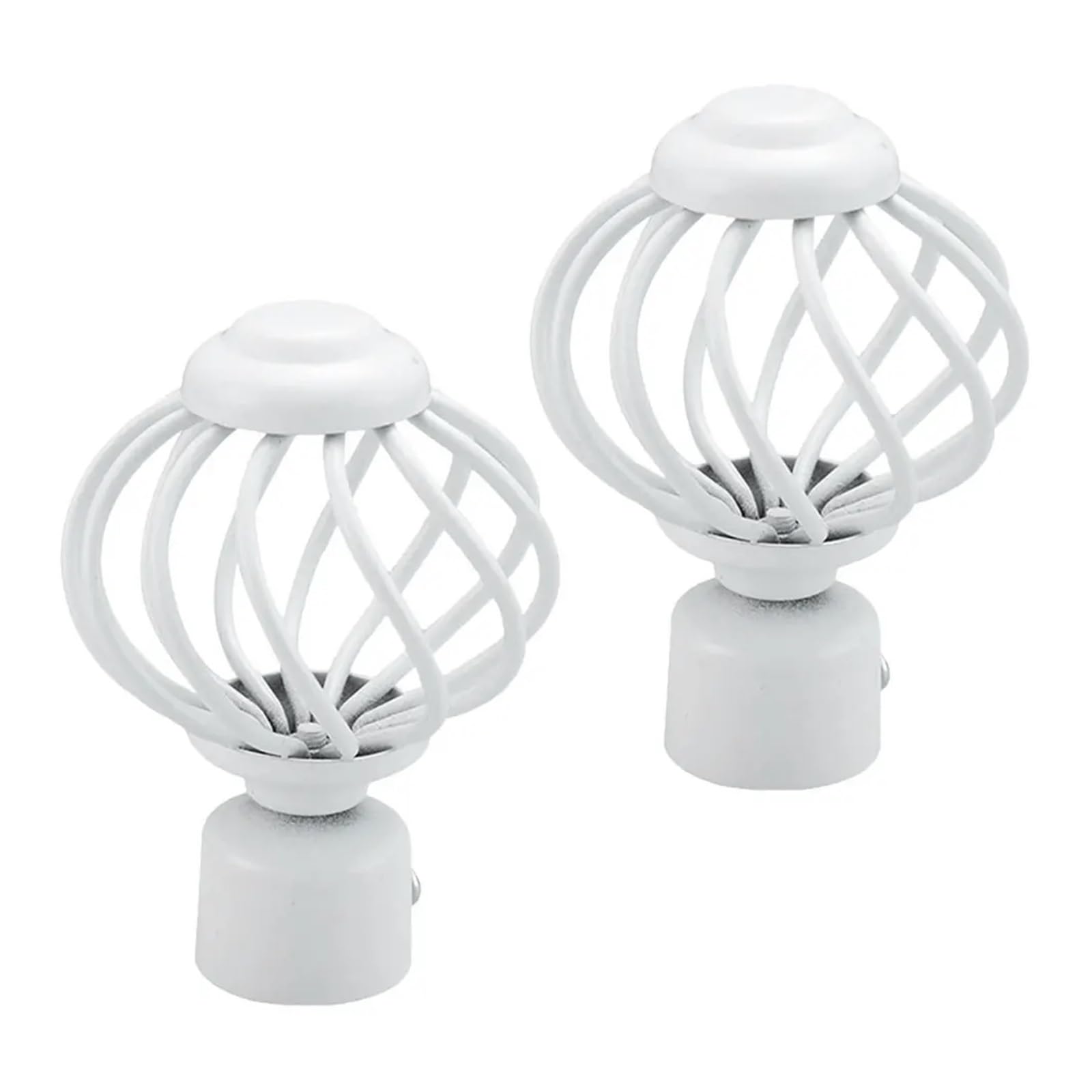 BDFJEDS Curtain Pole Finials 2pcs Curtain Decorative Head Roman Rod Cap Round Finial Iron End Replacement 28 White Lantern Style Window Treatment