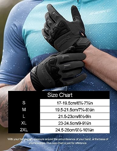 Image of INBIKE Mountain Bike Gloves for Men Knuckle Guard Padded Cycling Gloves | 5mm Shock-Absorbing Palm Padding, MTB, Motocross, Road Cycling, Dirt Biking, Touchscreen Fingers, Anti-Slip Palm
