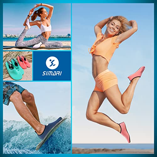 Image of SIMARI Water Shoes for Women Men Swim Aqua Socks Beach Pool Essentials Barefoot Surf River Boat Kayak Sea Yoga Sand Exercise Sport Accessories Breathable Quick-Dry Adult Youth Kid Size SWS001