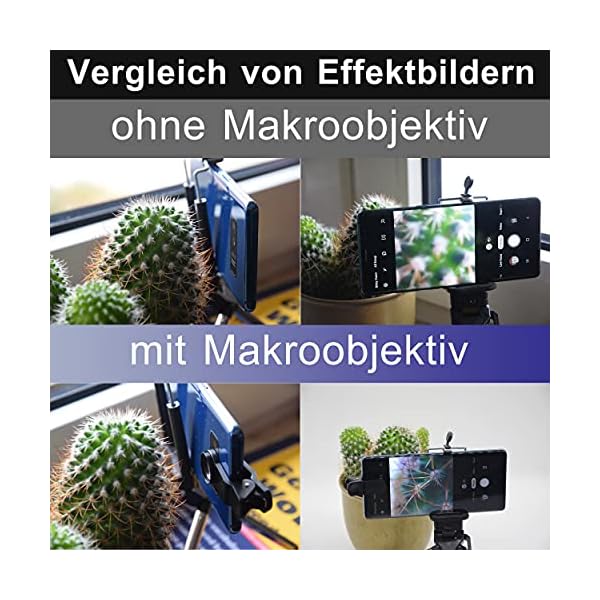 Twinrova, Handy Kamera Objektiv Kit Fish Eye Objektiv Makroobjektiv und Weitwinkelobjektiv, XH-002, schwarz – Bild 4