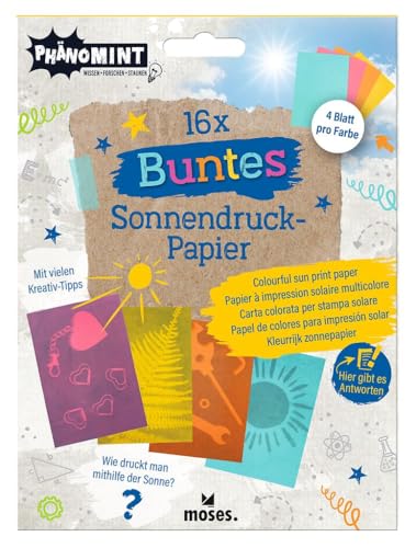 moses. PhänoMINT Buntes Sonnendruckpapier – Experimentierspielzeug für Kinder ab 6 Jahren zur kreativen Gestaltung mit Sonnenlicht, Schatten und Wasser