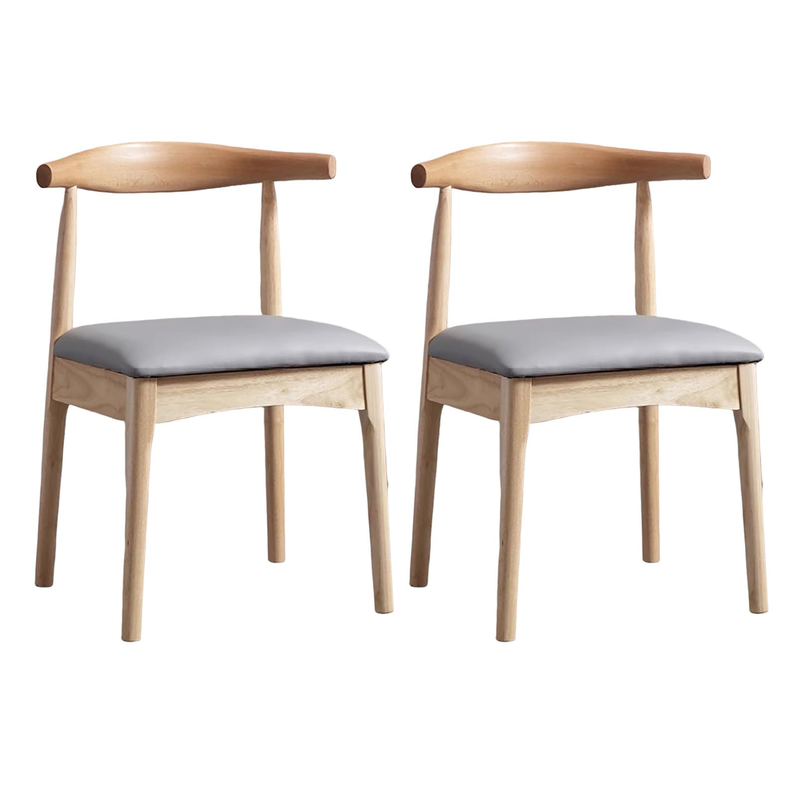 Chaise de salon en simili cuir haut de gamme et piètement bois, pack de 2 - 7