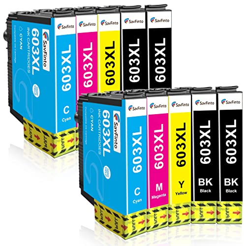 SavFinto Compatible Ink Cartridge Replacement for Epson 603XL for Epson Expression Home XP-2100 XP-2105 XP-3100 XP-3105 XP-4100 XP-4105 WorkForce WF-2810 WF-2830 WF-2835 WF-2850 (10 Pack)