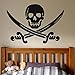 Produktbild yaonuli Piratenschädel Dolch Wandtattoo Jungen Schlafzimmer Hauptdekoration Muster Vinyl Wandaufkleber abnehmbare Tapete50X72cm
