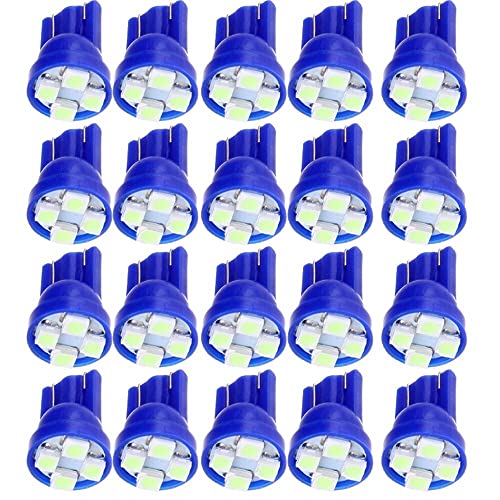 Cciyu 194 Extremely Bright Led Bulbs T10 4-3528-Smd Interior Lights Dashboard Gauge Light Speedometer Odometer Tachometer Led Light Instrument Panel Light Wedge T10 168 2825 W5W Ice Blue Pack Of 20 #TOP13