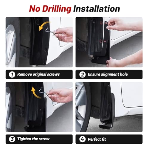 Image of 2026 Upgraded Kona Mud Flaps for 2024 2025 2026 Hyundai Kona Accessories,All Weather Kona Splash Guards,No-Drill Front&Rear 4PCS Kona Fender Set with Hardware(NO Fit 2024 N Line Model)