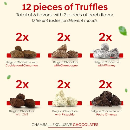 CHAMBALL Deluxe Belgian Chocolates Gift Box | 12 Luxury Truffles & Gourmet Chocolates | Fancy Posh Boxed Chocolate for Women and Man | Premium Belgian Chocolate Gift Selection, Birthday or Valentines - Image 3
