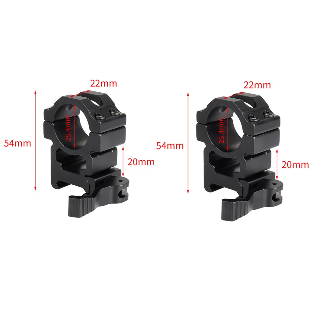Stopu aluminium Quick Release Detach High Profile Scope Rings Mounts Picatinny 1 cal 25,4 mm Średnica 20 mm Szyna Zestaw 2