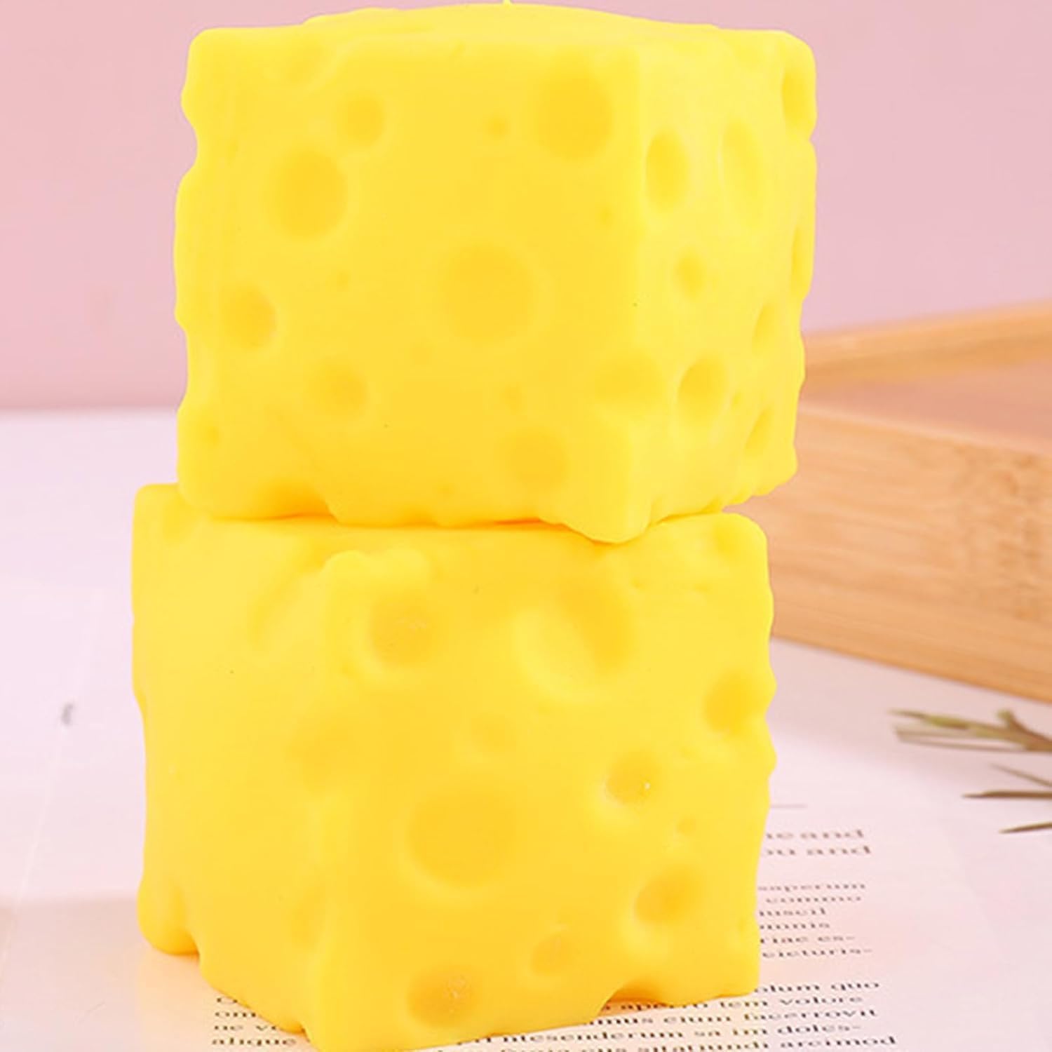 2 PCS Yellow Cheese Squeeze, Squeeze Cheese, Stress Balls for Adults Soft Novelty Rebounding Sensory Theme Cheese Cubes Squishy Stress Balls for Adults Rebounding Sensory Squishys Cheese 2.36 inches — view 6