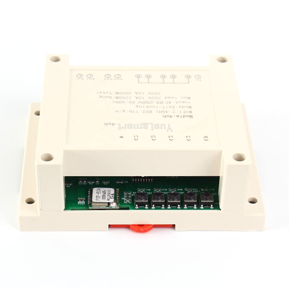 AC 85V-250V con Telecomando 4 canali 2.4G IoT 10A Wireless WiFi Interruttore di Controllo Intelligente Modulo relè autobloccante (Color : Switch Controller)