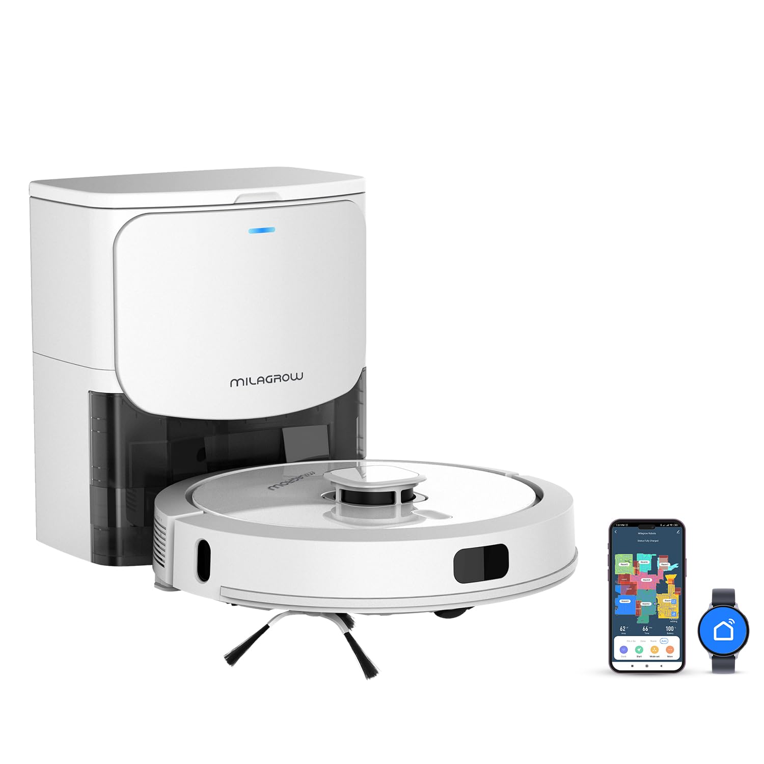MILAGROW iMap G5 ECO Robot Vacuum & Mop 2026 Edition | 14000Pa, Auto-Empty Dust Station, Floating Brush for Uneven Floors, Hands Free RT2R 4.0 Navigation, Wi-Fi/App/Voice-image-40