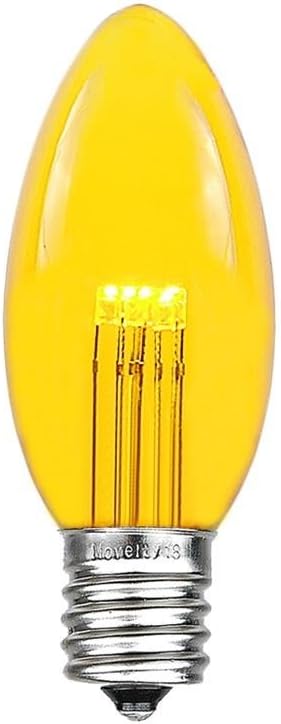 Novelty Lights 25 Pack C9 LED Outdoor Christmas Glass Replacement Bulbs, Yellow