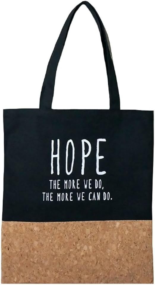 Amazon.com: Hope ~ la más que hacemos corcho y lona bolsa grande, negro :  Ropa, Zapatos y Joyería