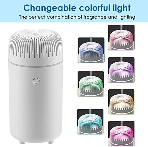 Image of HIVAGI Car Diffuser Humidifier Aromatherapy Essential Oil Diffuser Usb Cool Mist Mini Portable Diffuser For Car Home Office Bedroom. (White), Polypropylene (Pp)