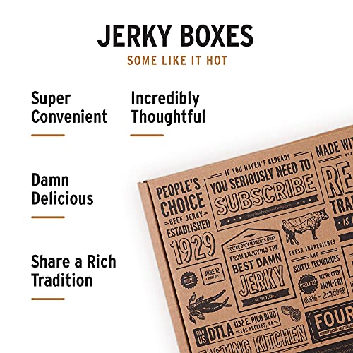 People's Choice Beef Jerky - Jerky Box - Some Like It Hot - Unique Gift For Men - Protein Snacks Military Care Package - Best Father's Day Gifts For Him - Meat Snack Sampler Gift Basket - 6 Bags #TOP2