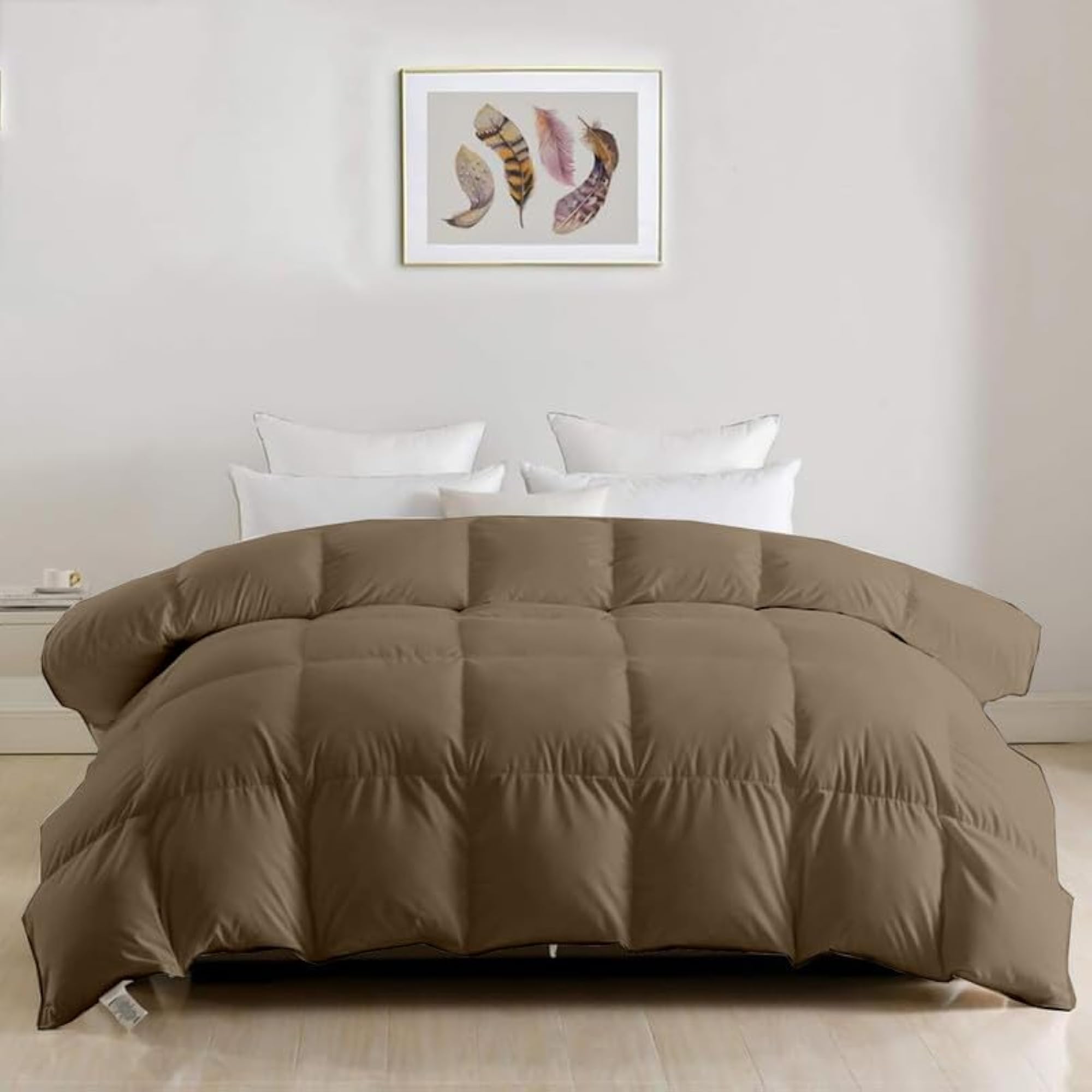 Reversible Microfibre Comforter with Pillow Cover, Sky Blue & Taupe