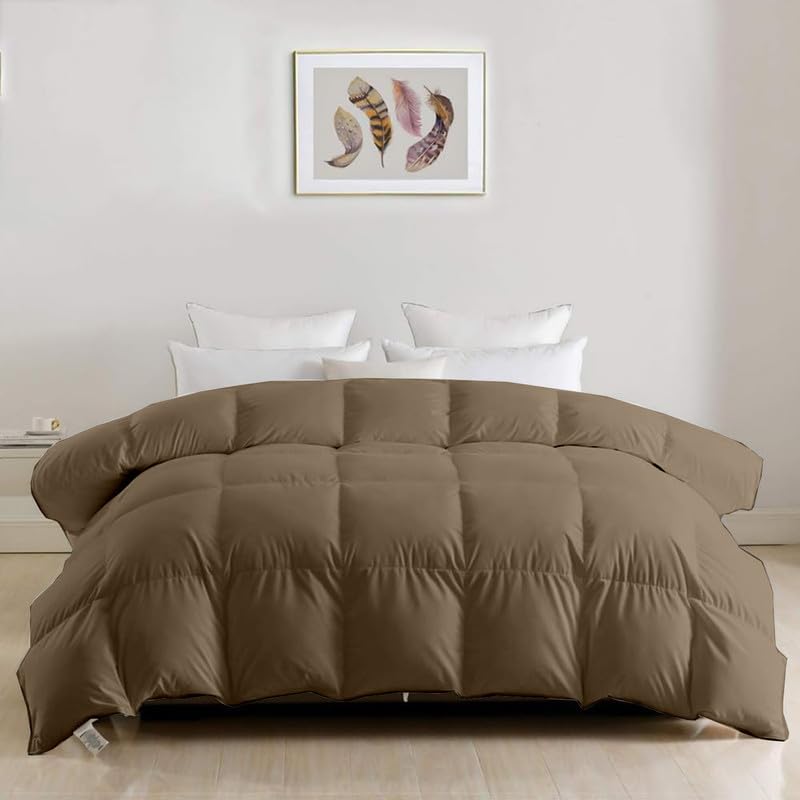 Image of ARLinen AC Comforter Quilt Blanket for All Season ac Blanket for Summer Super Soft Fluffy Comforter, 300 GSM (90 inch x 100 inch Inches /228cm x 254cm) - Double Bed Comforter|Taupe| TC - 400