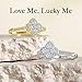 Gemtailor 1.3ct Moissanite Rings for Women 925 Sterling Silver Lucky Rings Four Leaf Clover Ring Promise Engagement Wedding Bands D Color VVS1 Moissanite Statement Rings Lucky Gifts for Women (Gold, 6)