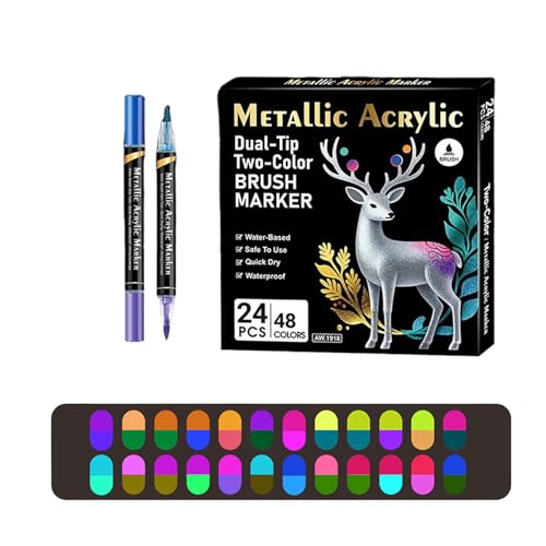 Marqueurs de peinture double couleur aquarelle pointe souple