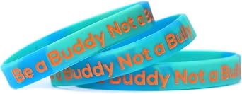 Three 3 Be a Buddy Not a Bully Wristband Bracelets