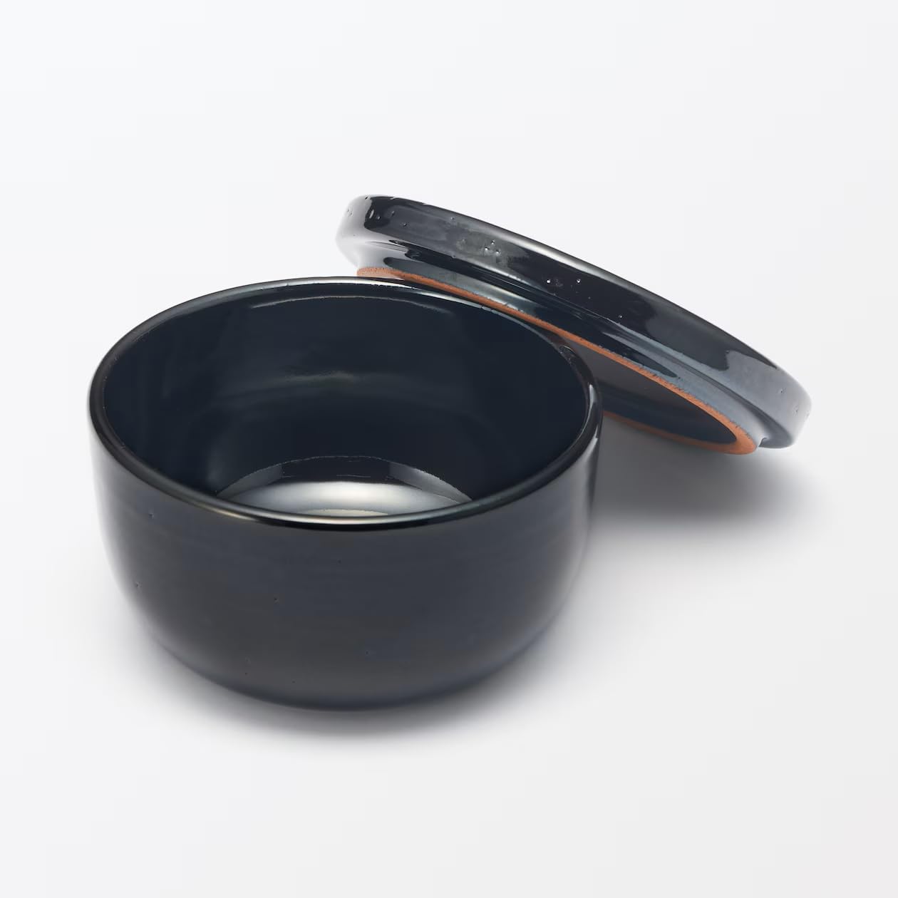 無印 良品 萬古焼 一膳おひつ 蓋付き &times;1 ニコノコサンクスカード付き 電子レンジ対応 ごはん容器 保存に便利