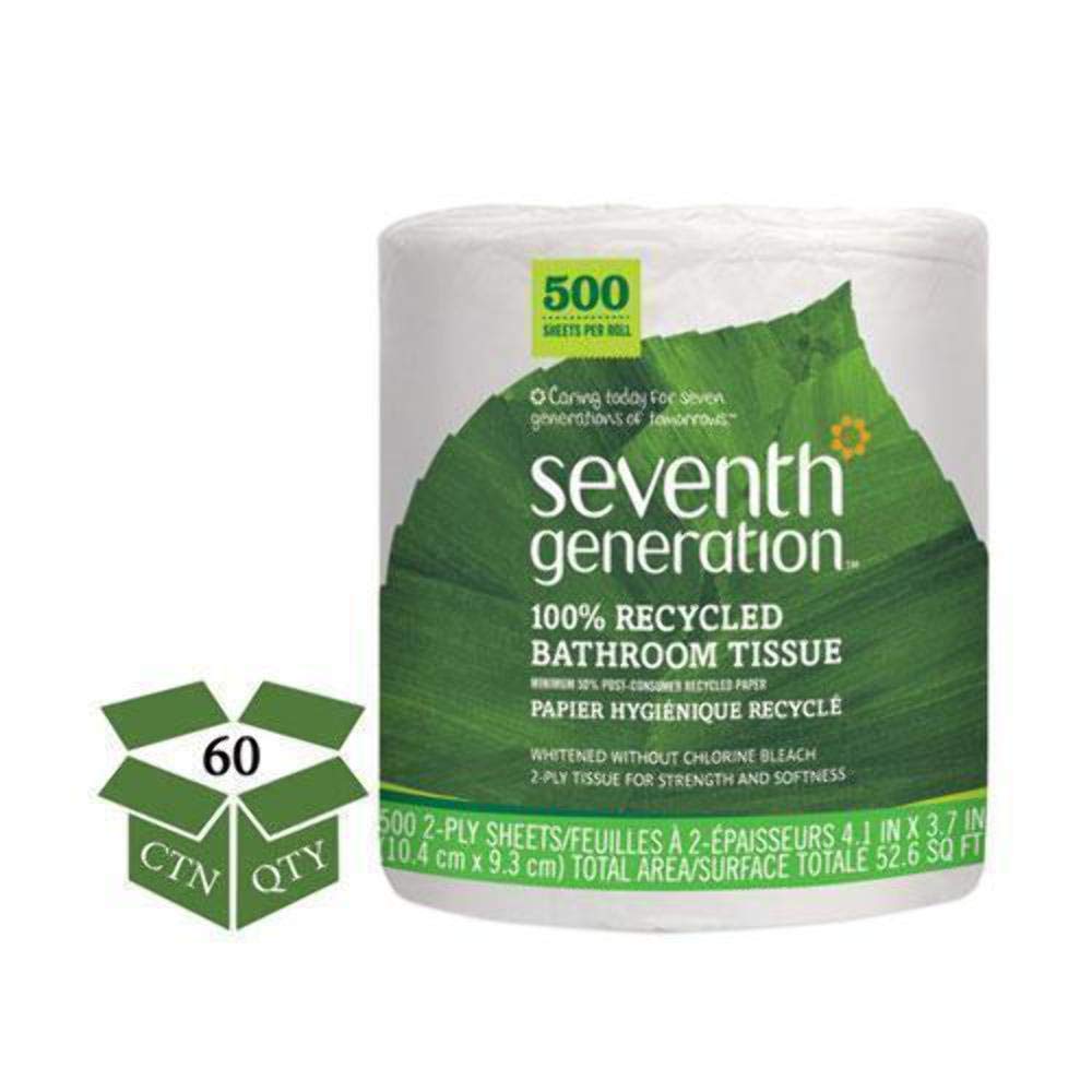 Seventh Generation Bathroom Tissue - 2 ply 500 Sheet roll - Case of 60