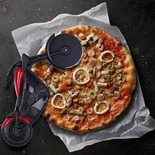 GARCENT Pizza Cutter Wheel, Unique Motorcycle Style Non-Stick Stainless Steel Motorbike Pizza Cutting Ultra Sharp Round Slicer with Display Stand