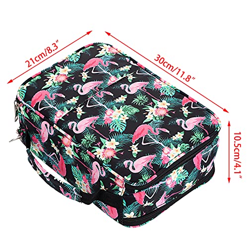 Btsky Colored Pencil Case 300 Slots Pen Pencil Bag Organizer High Capacity Pens Holder With Double Zippers Multilayer Holder For Crayola Colored Pencils Watercolor Pens & Gel Pens Black Flamigo #TOP6