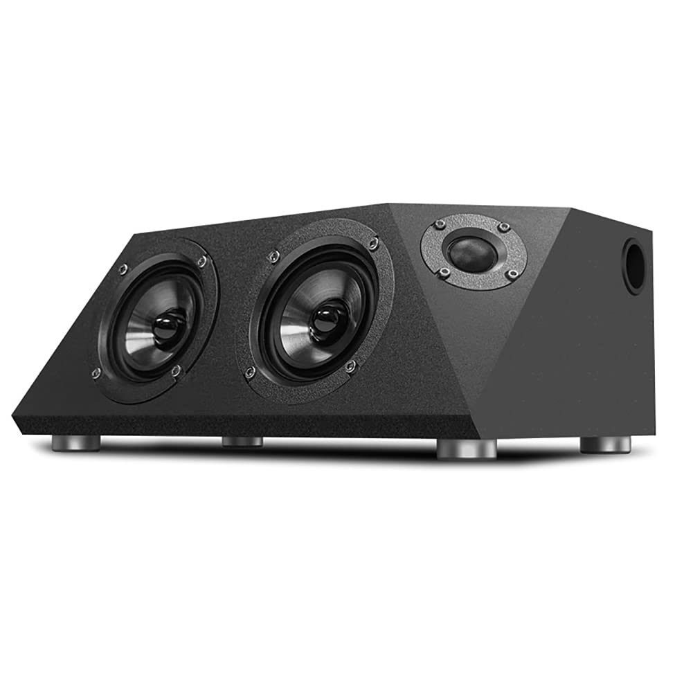 Altavoces de estantería Bluetooth 5.1 de alta potencia de 55 W × 2, monitores estéreo activos de campo cercano con fibra óptica, disco U, AUX y entrada coaxial