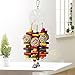 PAMAGOO Snowflake Large Parrot Chew Toy for Bird Macaw African Greys Eclectus Cockatoo Parakeet Cockatiel Conure Lovebird Cage Wood Bird Chewing Toys with Bells