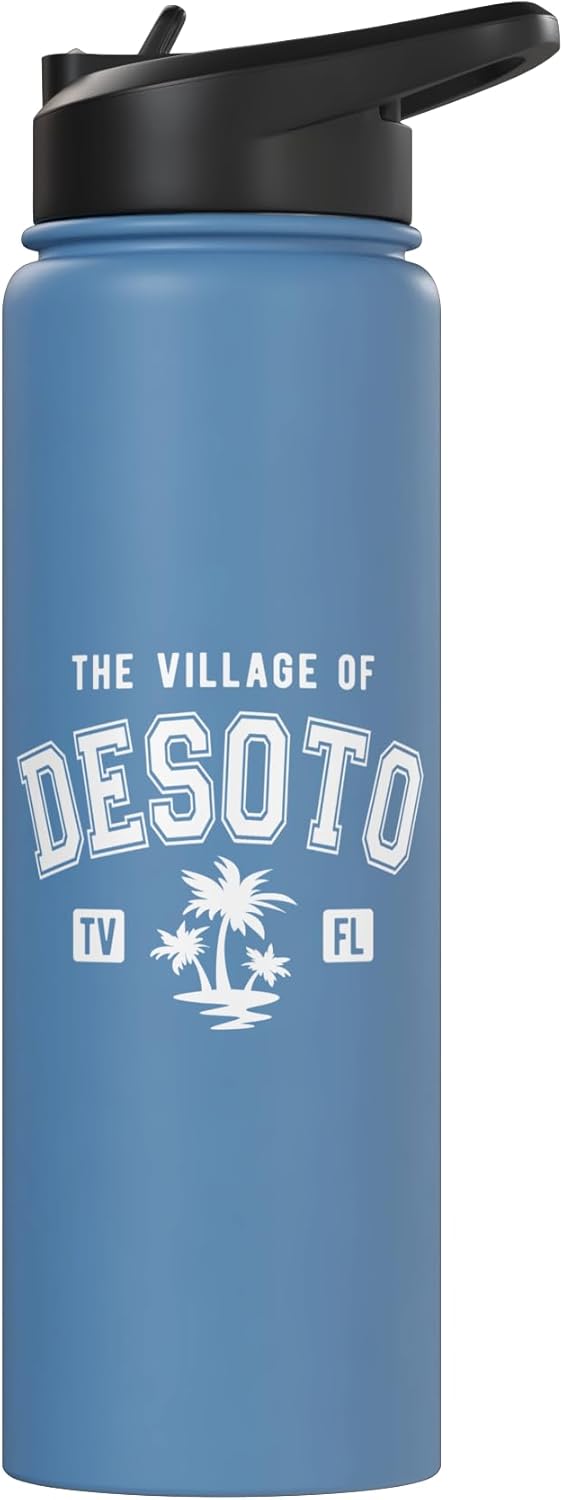 The Village of Desoto Classic Style Palm Trees Design Stainless Steel Insulated Water Bottle