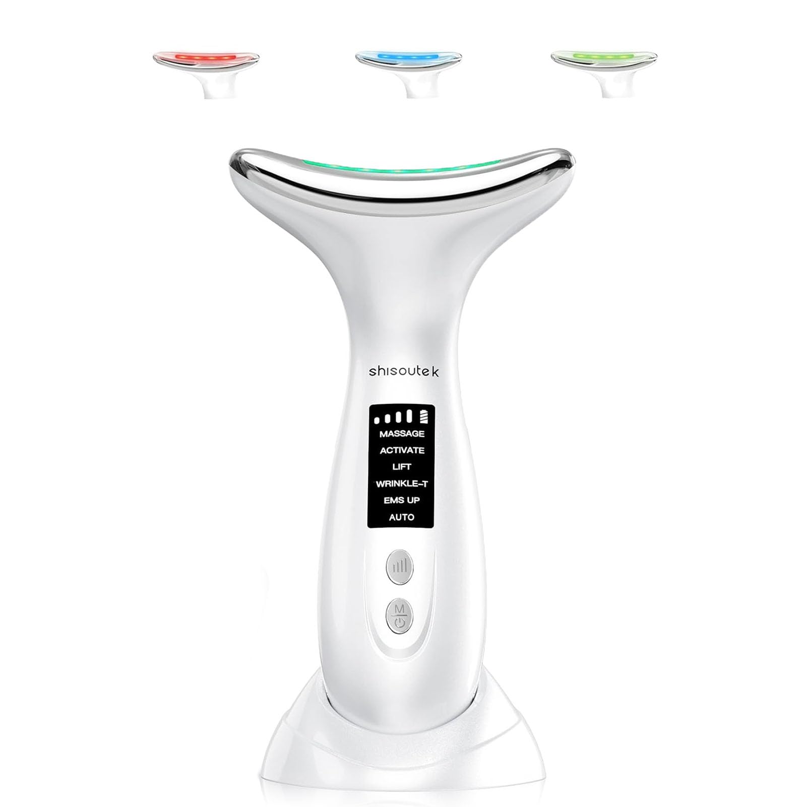 Masajeador facial contra las arrugas, 6 en 1, removedor de papada, 3 colores LED, antiarrugas, dispositivo de belleza 5 ℃ frÃo y 45 ℃ de calor, masajeador para cara, terapia de luz facial, masajeador