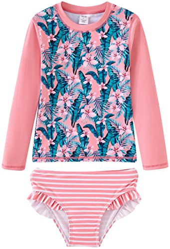 Image of UMELOK Toddler and Little Girls Rash Guard Sets with Bikini Bottom Swimwear | UPF 50+ Sun Protection