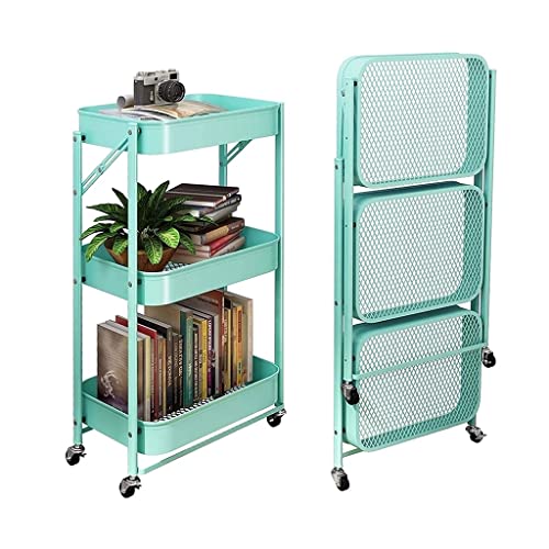 ZCF Küchenwagen 3 Ebenen, Aufbewahrungswagen mit 4 Universalrädern (aus Gummi, 2 Abschließbar) Faltbarer Servicewagen für Wohnzimmer Badezimmer Büro Wäscherei Blau… 1 ZCF Küchenwagen 3 Ebenen, Aufbewahrungswagen mit 4 Universalrädern (aus Gummi, 2 Abschließbar) Faltbarer Servicewagen für Wohnzimmer Badezimmer Büro Wäscherei Blau…