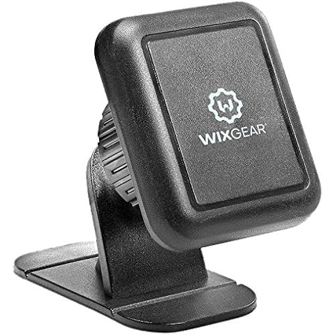 WixGear Magnetic Phone Mount, Universal Stick On Dashboard Magnetic Car Mount Holder, for Cell Phones with Fast Swift-snap Technology Cover