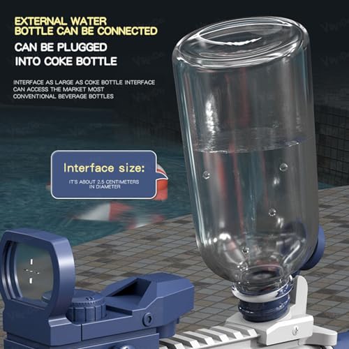 Image of VikriDA Electric M416 Water Gun with Free Extra Rechargeable Battery Long Range Powerful Water Blaster for Kids & Adults Ideal Summer Toy for Pool Parties, Beach Play & Outdoor Water Battles - Pink