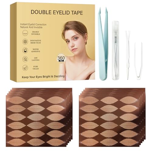 Eyelid Lifter Strips, 360Count Eyelid Tape, Glue-Free Eyelid Tape for Hooded Eyes Invisible, Instant Eyelid Lift for Heavy Saggy, Uneven,Hooded, Mono-eyelids