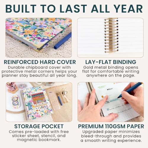 bloom daily planners HARDCOVER Planner 2027 (8.5" x 11") January - December 2027 Calendar Year - Task Goal Planner for Women - Monthly & Weekly Inspirational Agenda Book - Morning Song - Image 7