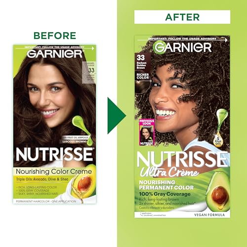 image for Garnier Hair Color Nutrisse Nourishing Creme, 33 Darkest Golden Brown 