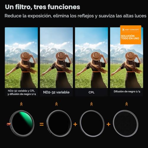 Filtro Variable ND2-32 y Black-Mist K&F CONCEPT Nano-Xcel de 95mm 3