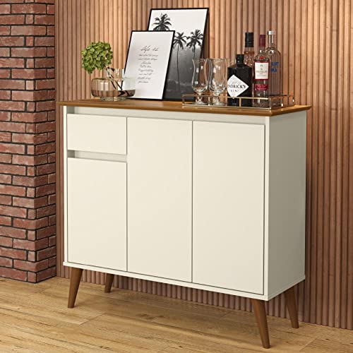 Aparador Veneza 1 Gaveta Off White Freijó 31655 Ej Móveis