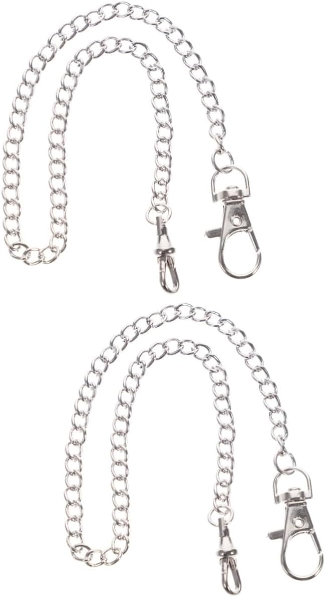 2pcs Metal Chain Decoration Pocket Watch Chain for Clothing Accessory for Jeans Waist Wear Sturdy Easy to Use with Lobster Clasp