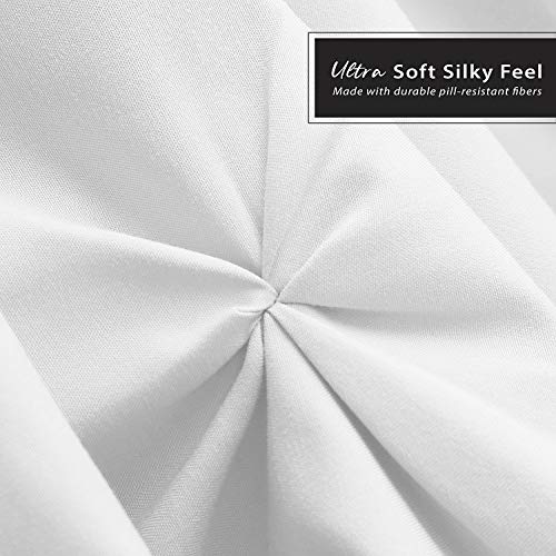 Image of Nestl White Bed Skirt Queen Size, Pinch Pleat Queen Bed Skirt, 14 inch Inch Drop Queen Bedskirt, Hotel Quality White Bed Skirts, Premium Microfiber Bedskirt for Queen Bed, White Queen Bed Skirt