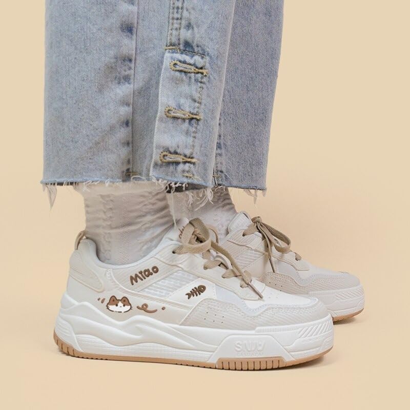 Miniatura 4 de Bobo's House Zapatos para mujer Kawaii Miao Miao Kitty Zapatillas de deporte de moda Zapatos para caminar Mujeres Kawaii Accesorios Zapato blanco
