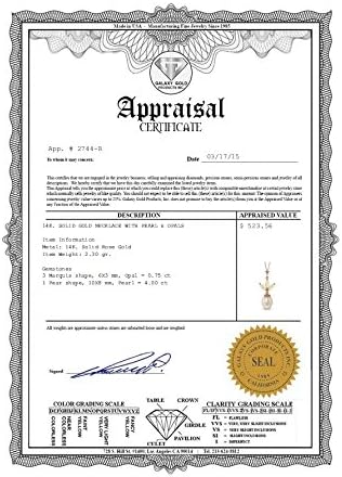 Miniatura 6 de Galaxy Gold GG Collar de oro rosa amarillo, blanco de 14k con perlas cultivadas en agua dulce y ópalos